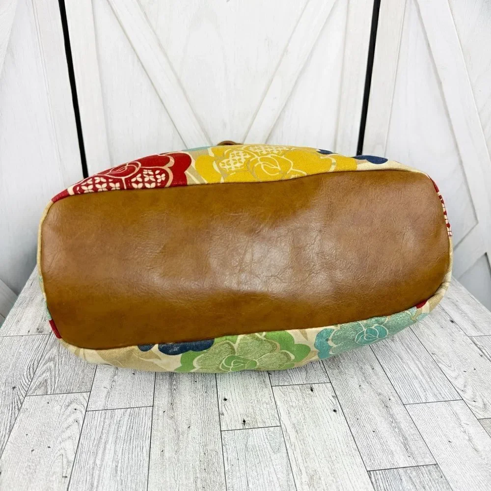 Relic‎ Floral Canvas Hobo Shoulder Pouch Bag Ivory Multi Boho Western